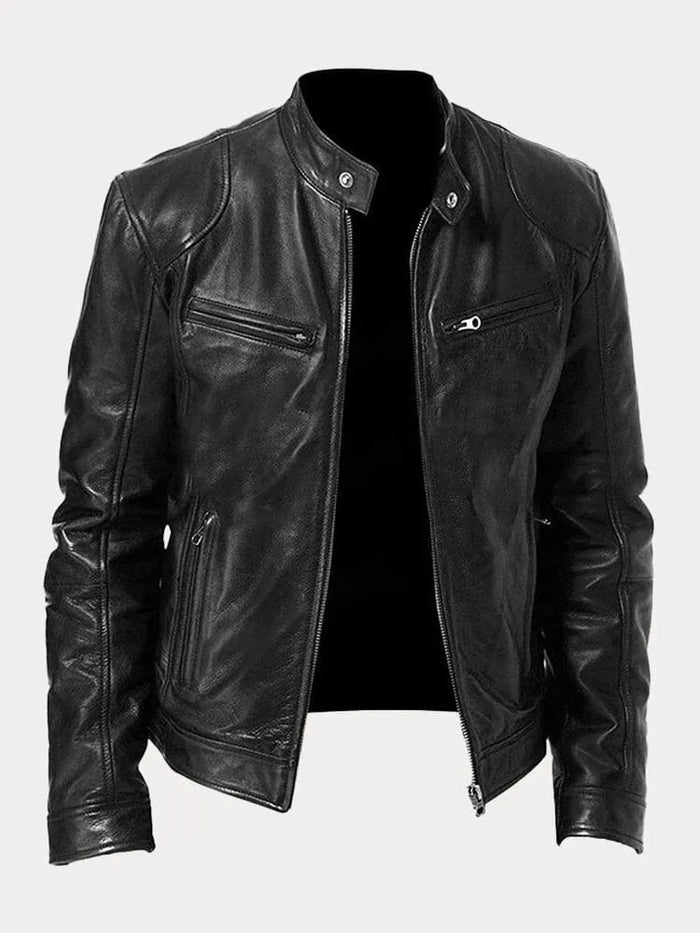 Sonny | Stand Collar Mens Leather Jacket
