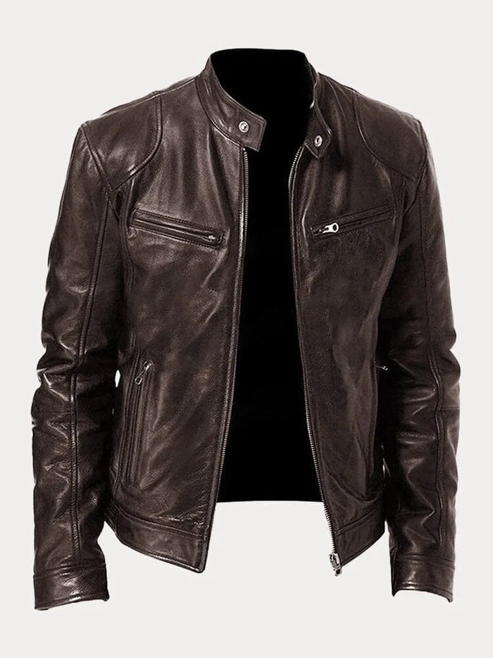 Sonny | Stand Collar Mens Leather Jacket