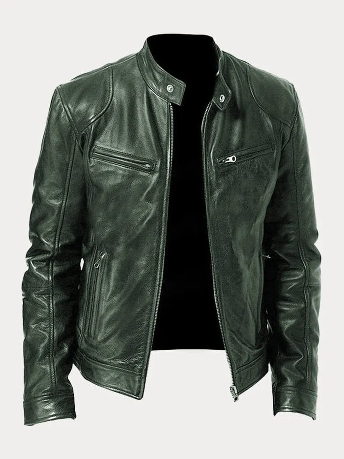 Sonny | Stand Collar Mens Leather Jacket