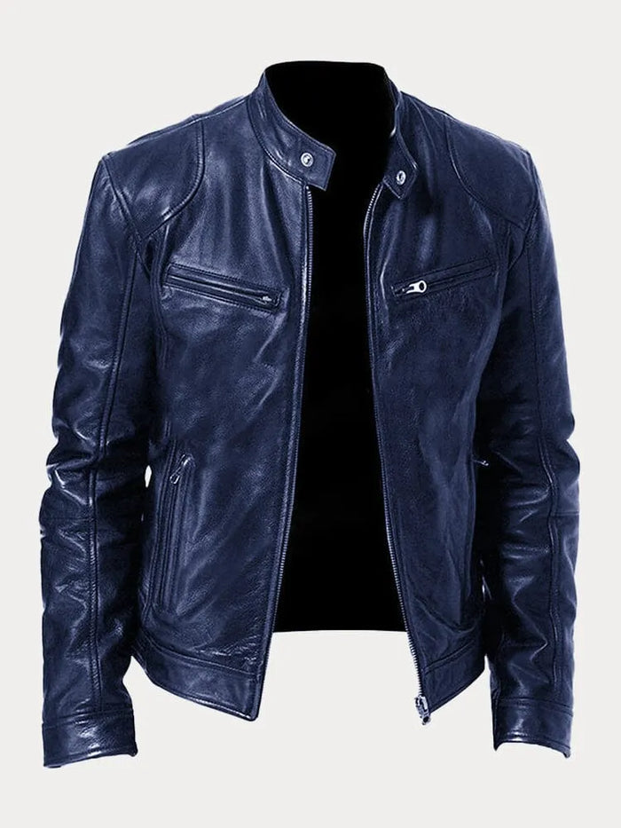 Sonny | Stand Collar Mens Leather Jacket