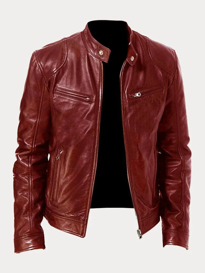 Sonny | Stand Collar Mens Leather Jacket