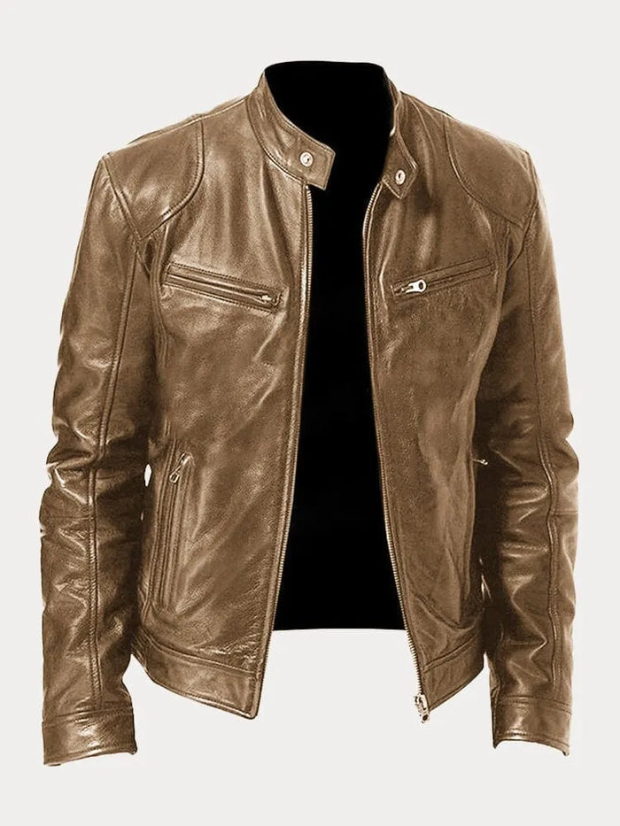 Sonny | Stand Collar Mens Leather Jacket