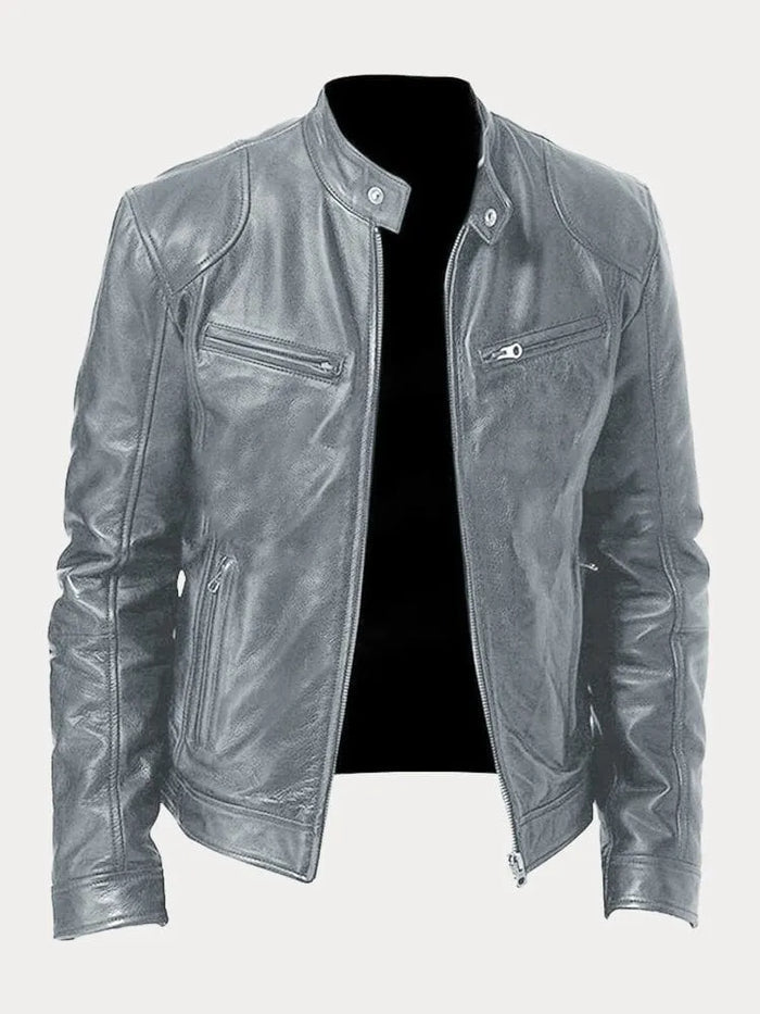 Sonny | Stand Collar Mens Leather Jacket