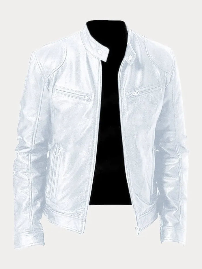Sonny | Stand Collar Mens Leather Jacket
