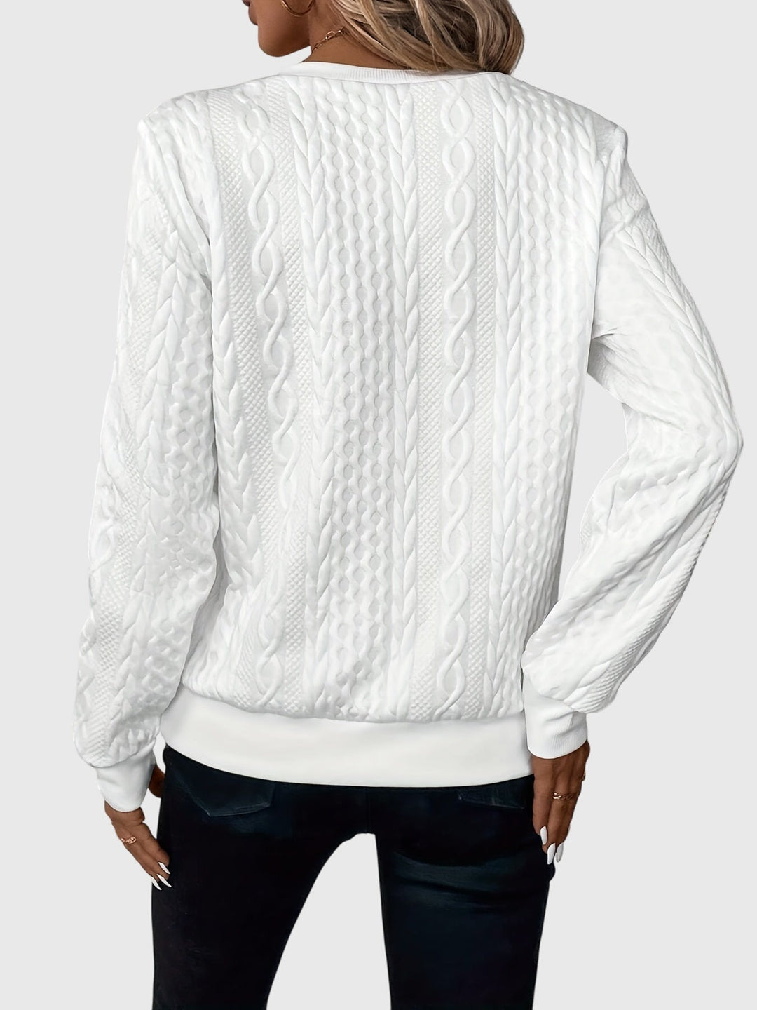 Sophia | Sophisticated Cable Knit Half Zip Knitted Jumper