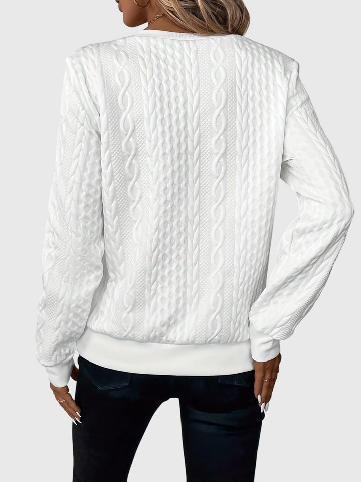 Sophia | Sophisticated Cable Knit Half Zip Knitted Jumper