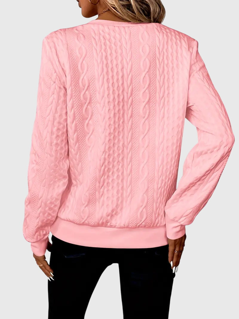 Sophia | Sophisticated Cable Knit Half Zip Knitted Jumper