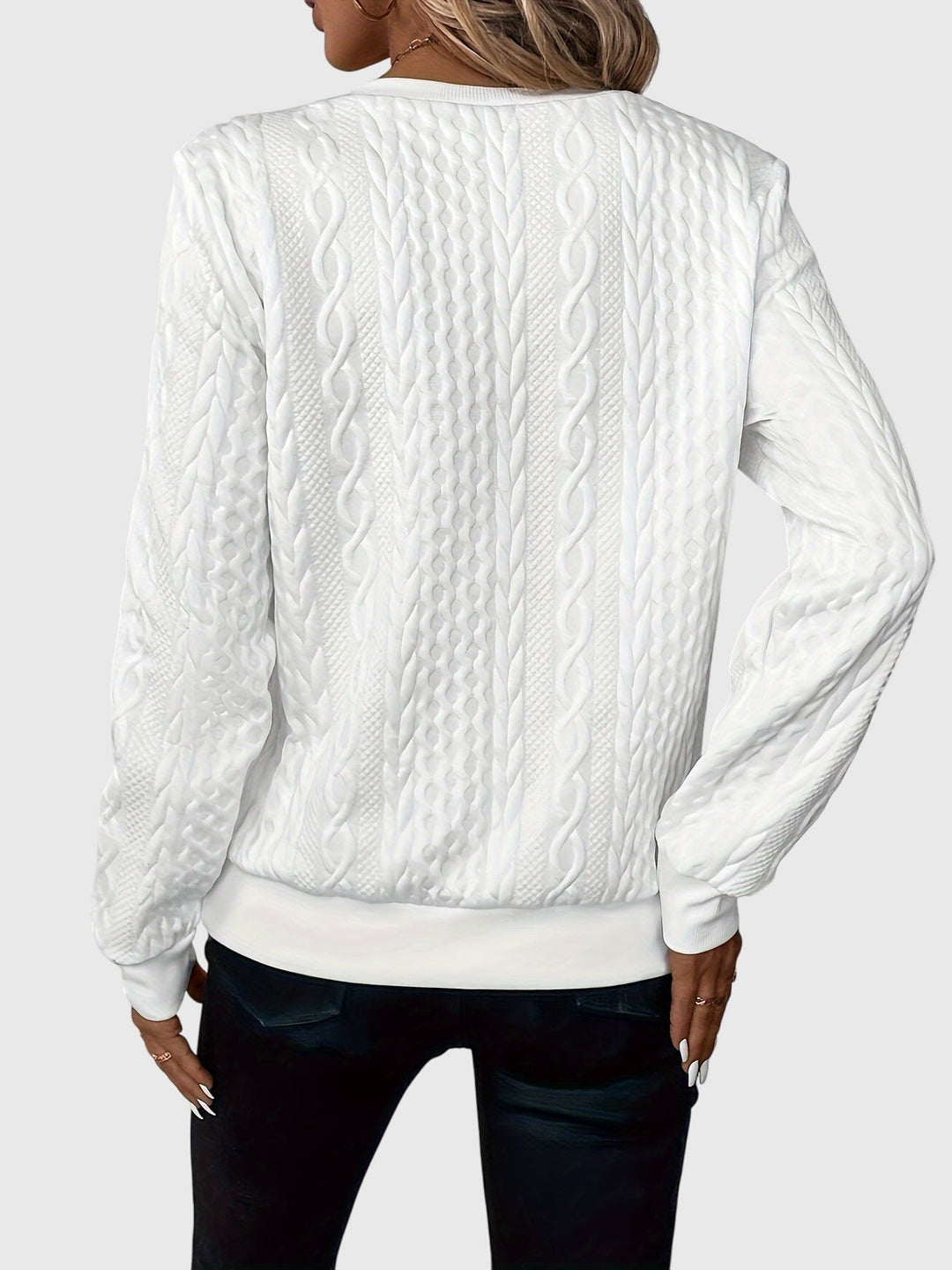 Sophia | Sophisticated Cable Knit Half Zip Knitted Jumper