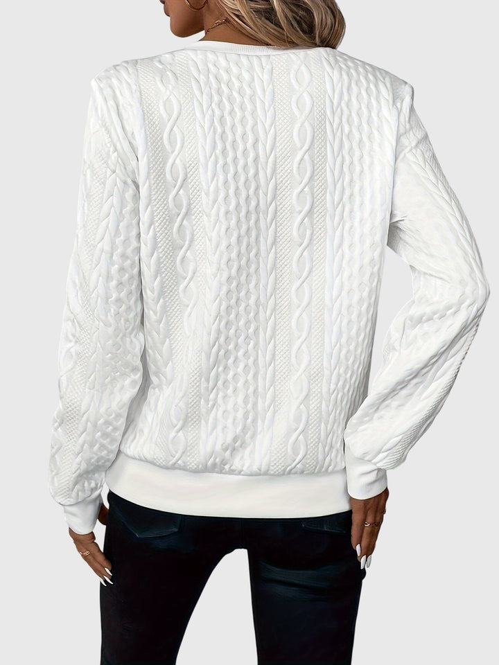Sophia | Sophisticated Cable Knit Half Zip Knitted Jumper