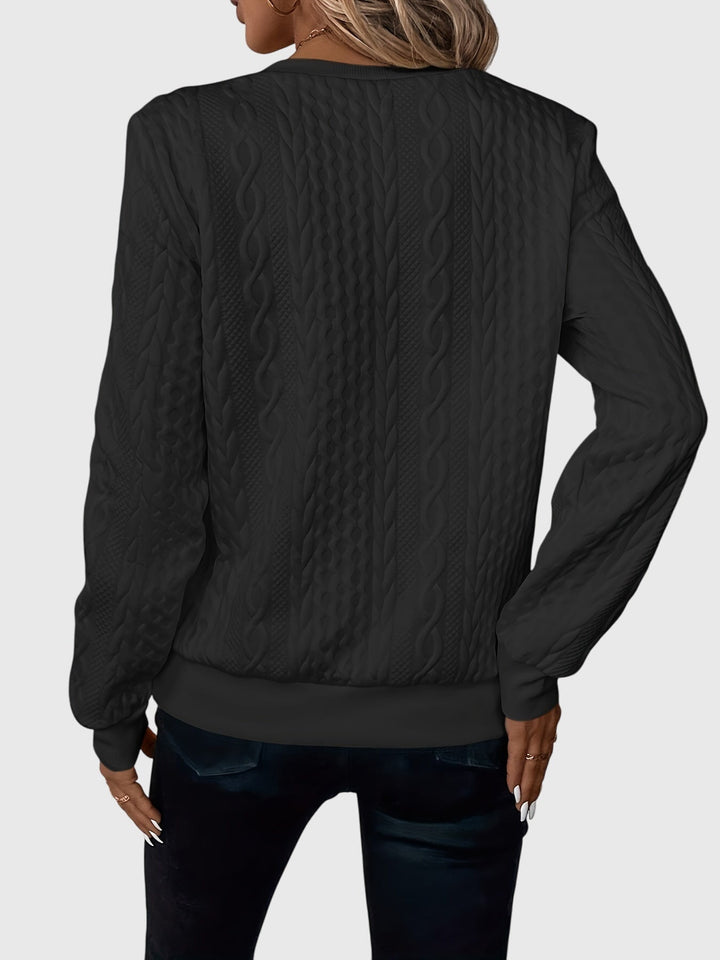 Sophia | Sophisticated Cable Knit Half Zip Knitted Jumper