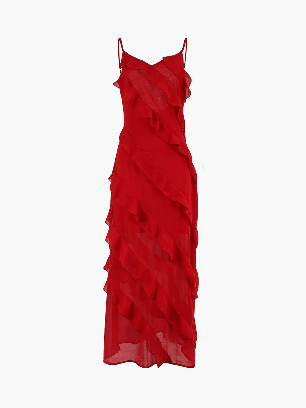 Sophie | Elegant Ruffled Black Tie Dress with Side Slit