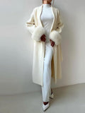 Sophie | Polished Longline Open-Front Fur Jacket