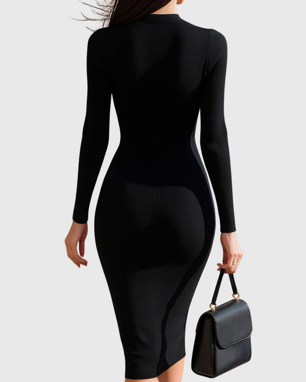 Sophie | Sophisticated Zip-Front Ribbed Jumper Dress