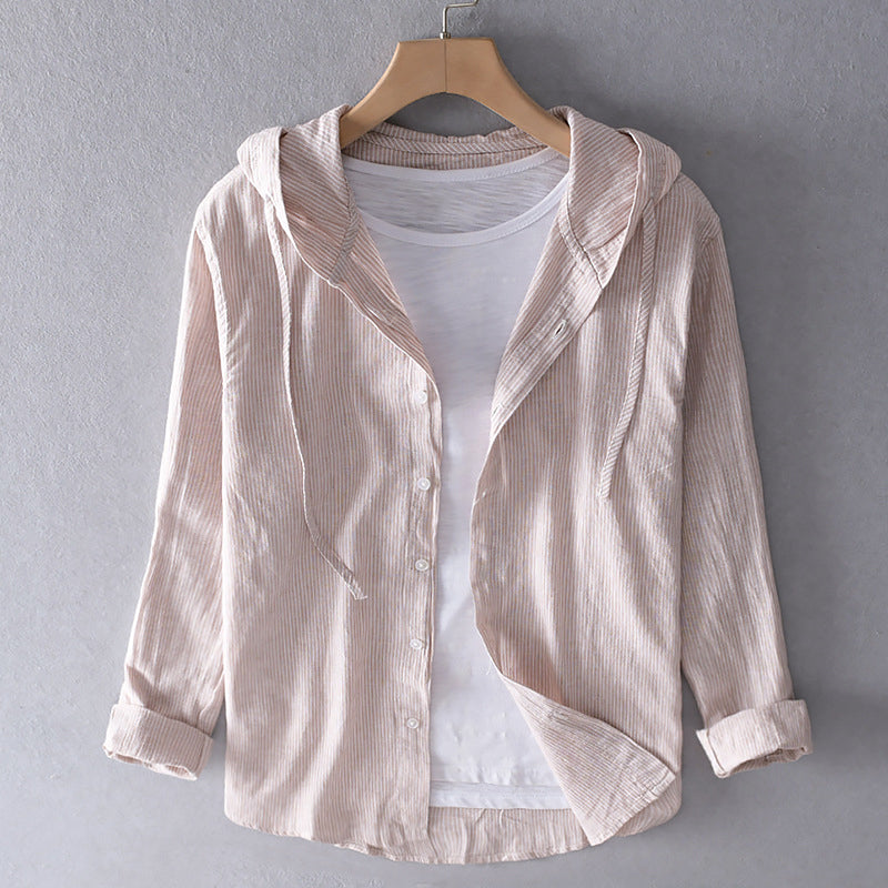 Teddy | Graceful Lightweight Striped Hoodie Shirt