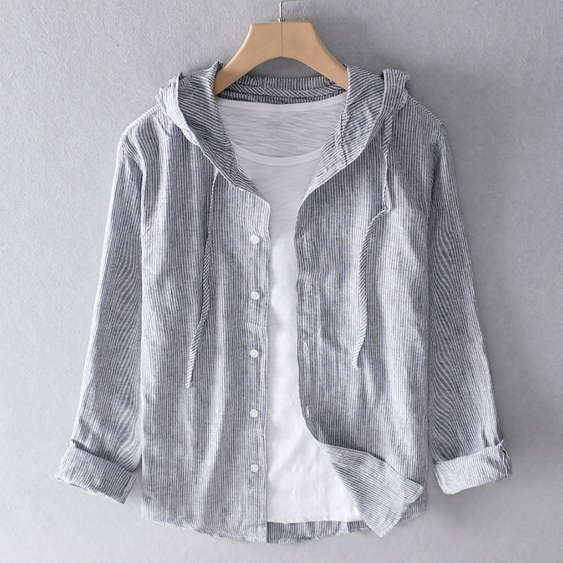 Teddy | Graceful Lightweight Striped Hoodie Shirt