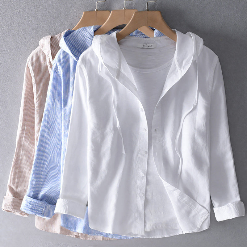 Teddy | Graceful Lightweight Striped Hoodie Shirt