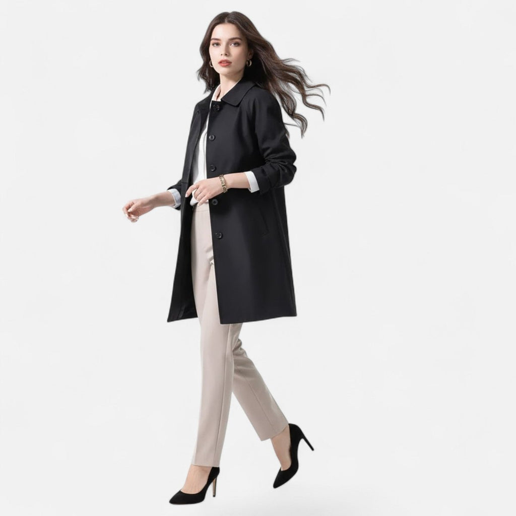 Thea | Timeless Double-Breasted Midi Long Jacket