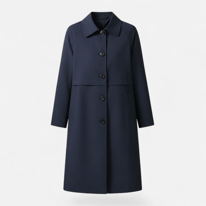 Thea | Timeless Double-Breasted Midi Long Jacket
