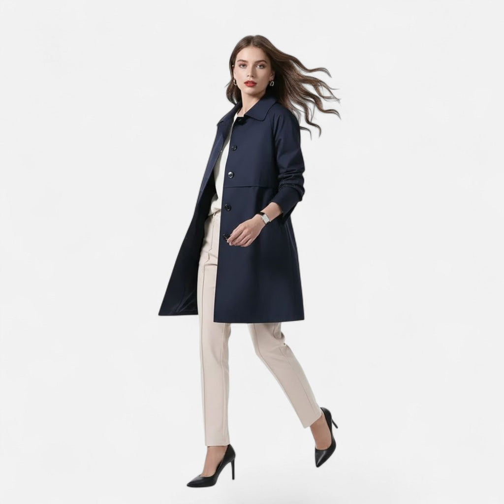 Thea | Timeless Double-Breasted Midi Long Jacket