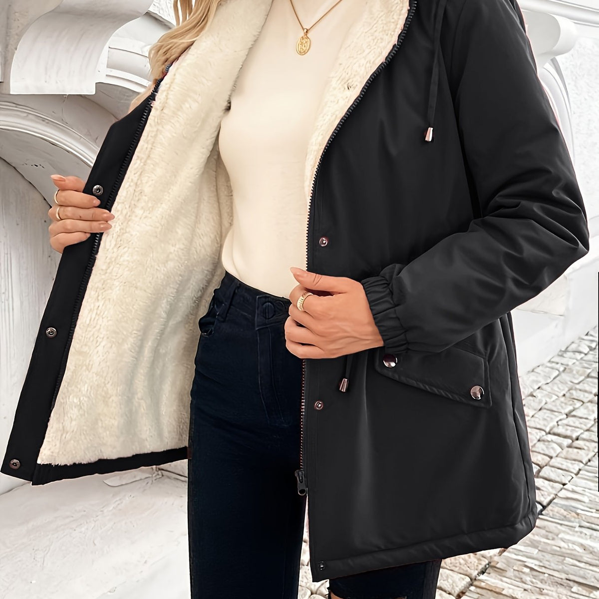 Thea | Timeless Hooded Winter Fur Jacket