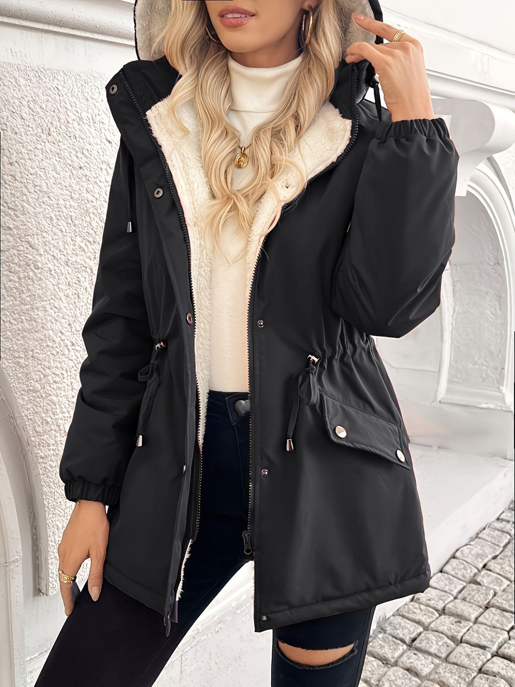 Thea | Timeless Hooded Winter Fur Jacket