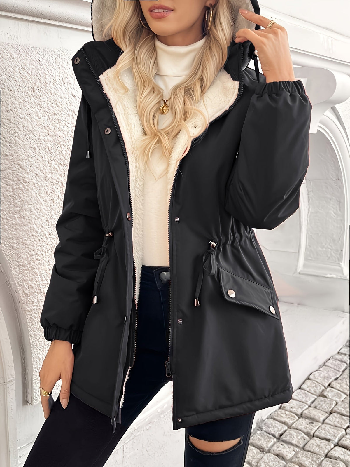 Thea | Timeless Hooded Winter Fur Jacket