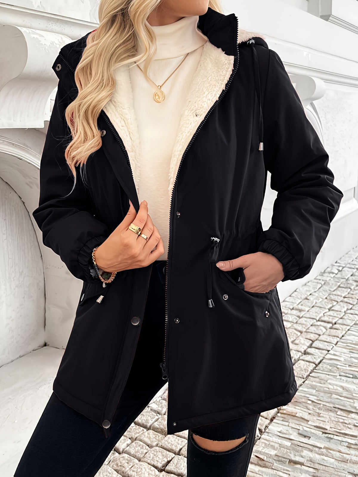 Thea | Timeless Hooded Winter Fur Jacket
