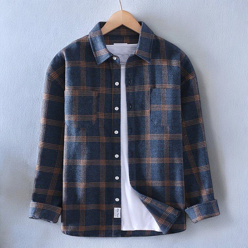Theodore | Stylish Checked Long Sleeve Mens Overshirt