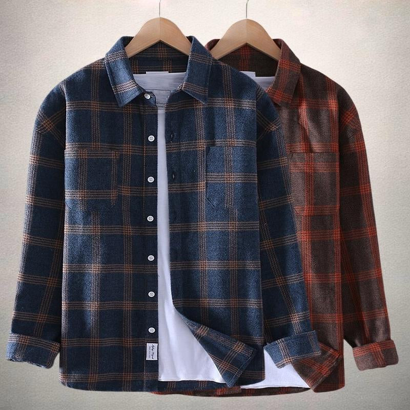 Theodore | Stylish Checked Long Sleeve Mens Overshirt