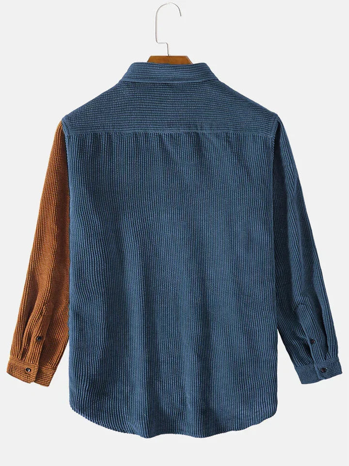 Tommy | Ribbed Colour Block Long Sleeve Mens Overshirt