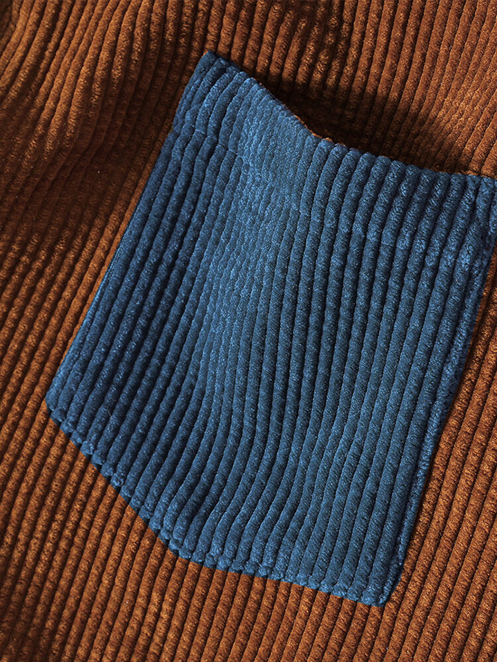 Tommy | Ribbed Colour Block Long Sleeve Mens Overshirt