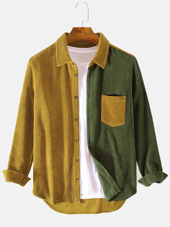Tommy | Ribbed Colour Block Long Sleeve Mens Overshirt