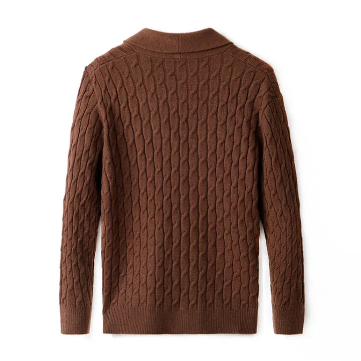 Tommy | Shawl Collar Cable Knit Mens Cardigan