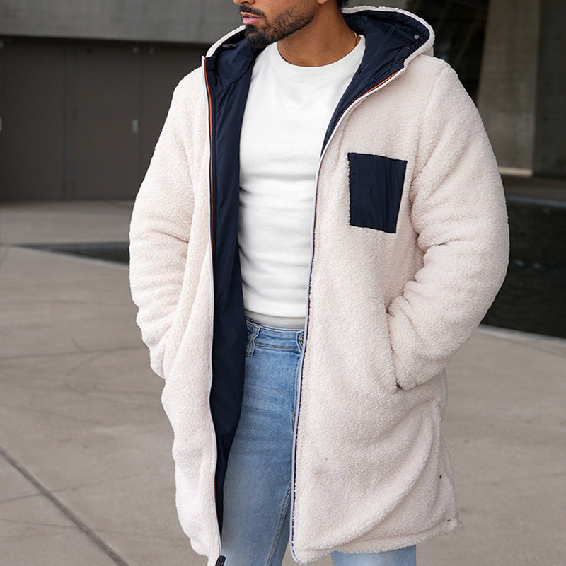 Vinnie | Textured Hooded Longline Mens Winter Coat