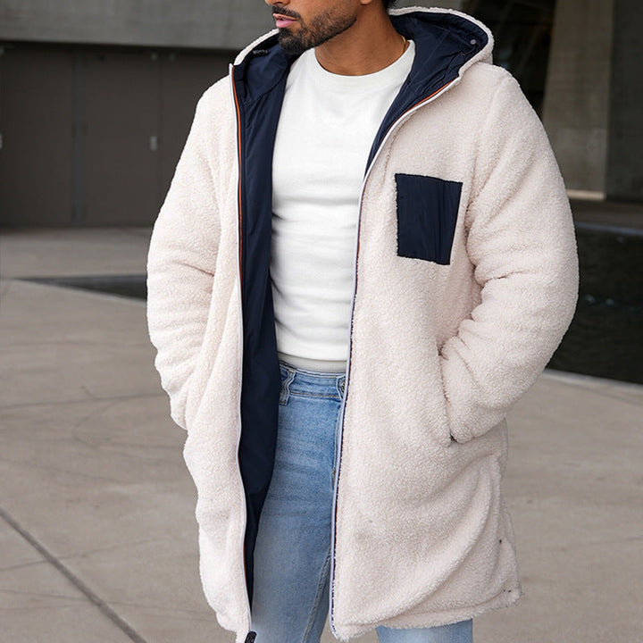 Vinnie | Textured Hooded Longline Mens Winter Coat