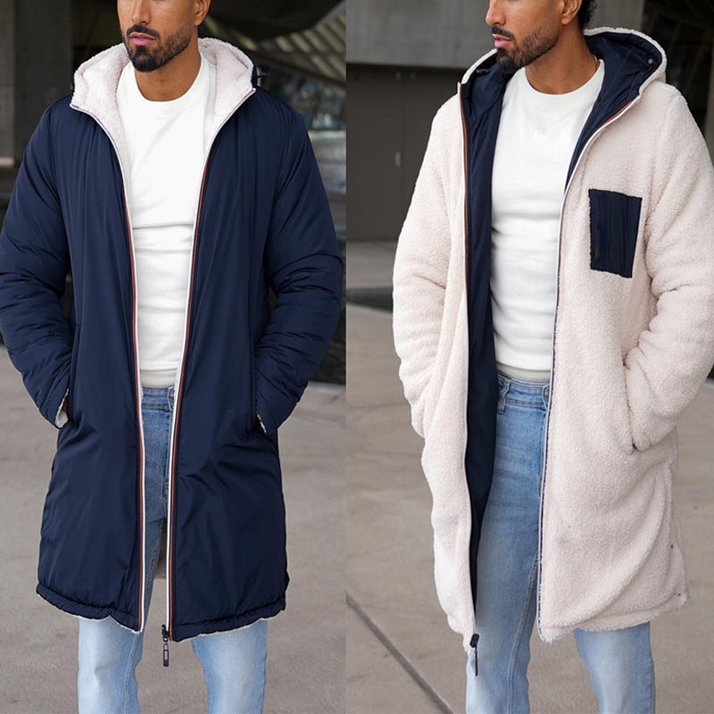 Vinnie | Textured Hooded Longline Mens Winter Coat