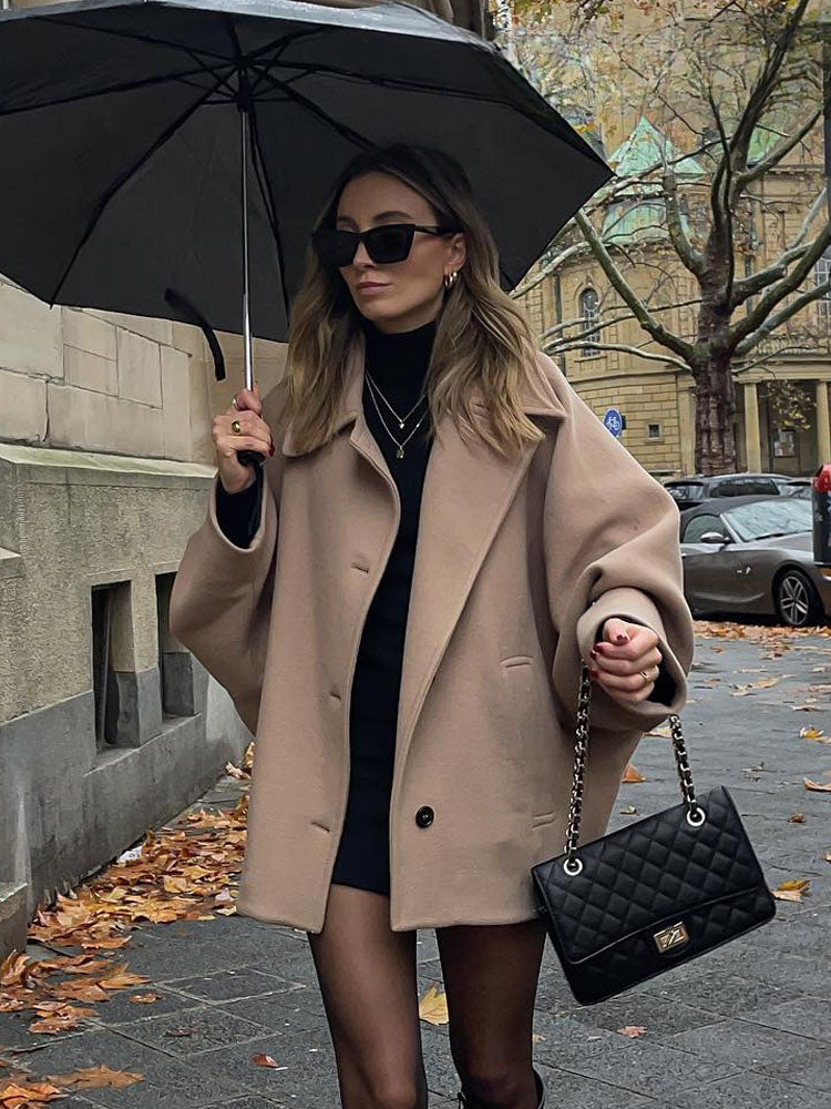 Violet | Chic Oversized Plus Size Coat with Wide Lapel
