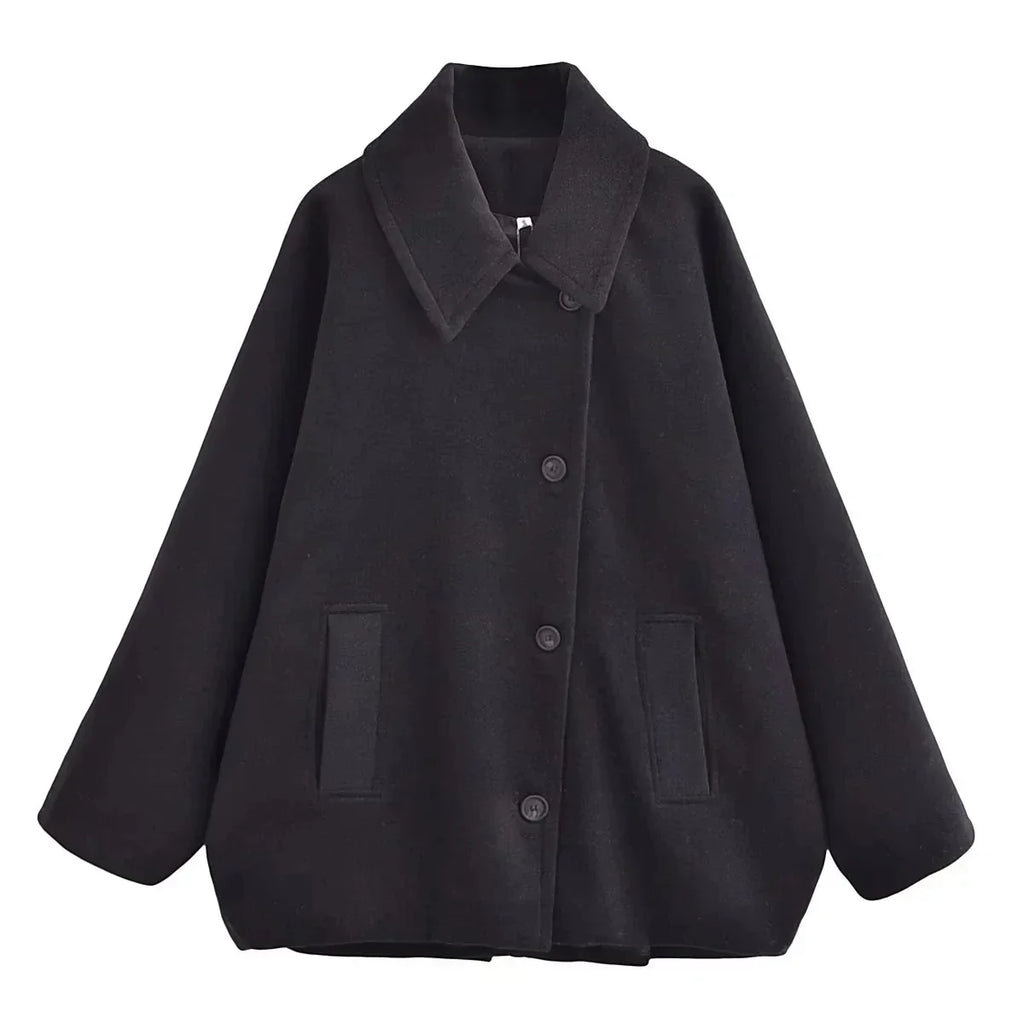 Violet | Chic Oversized Plus Size Coat with Wide Lapel