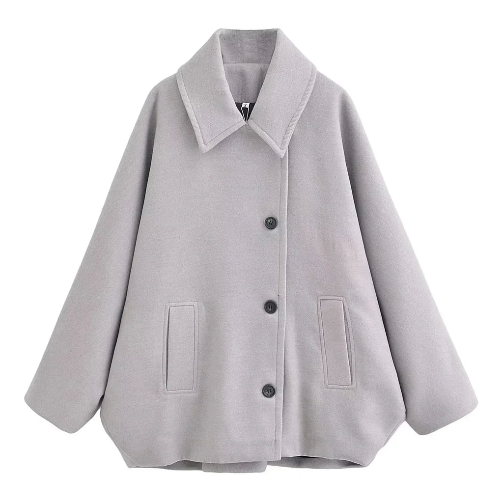 Violet | Chic Oversized Plus Size Coat with Wide Lapel