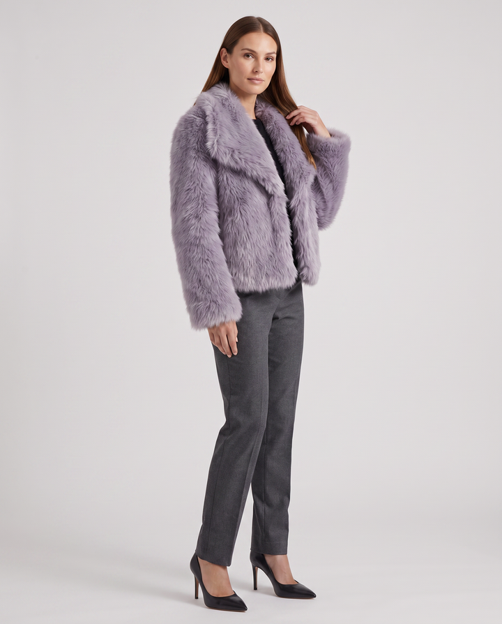 Violet | Cosy Shaggy Faux Fur Coats for Women with Wide Collar