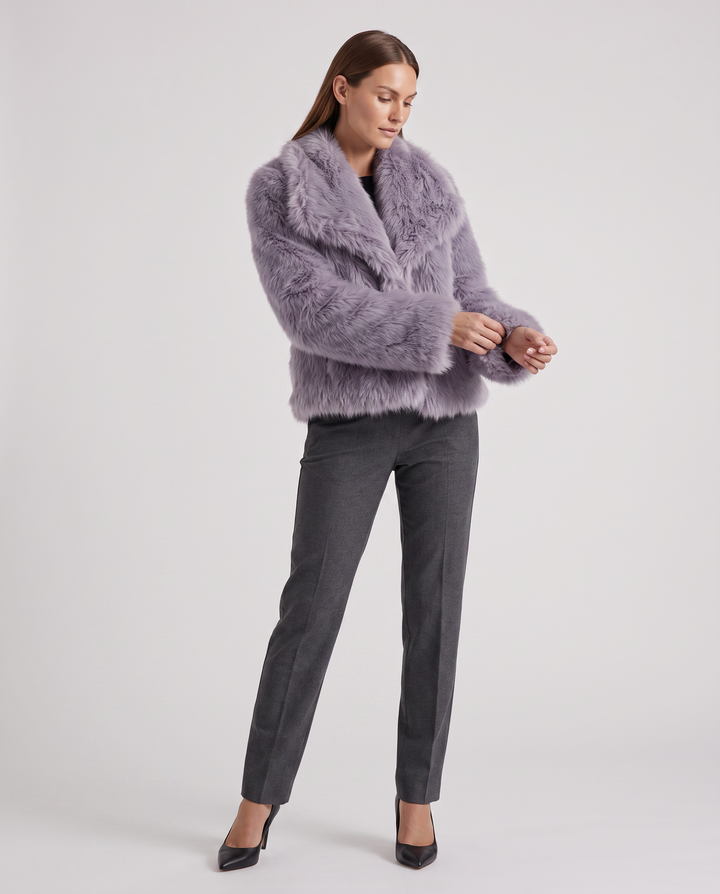 Violet | Cosy Shaggy Faux Fur Coats for Women with Wide Collar