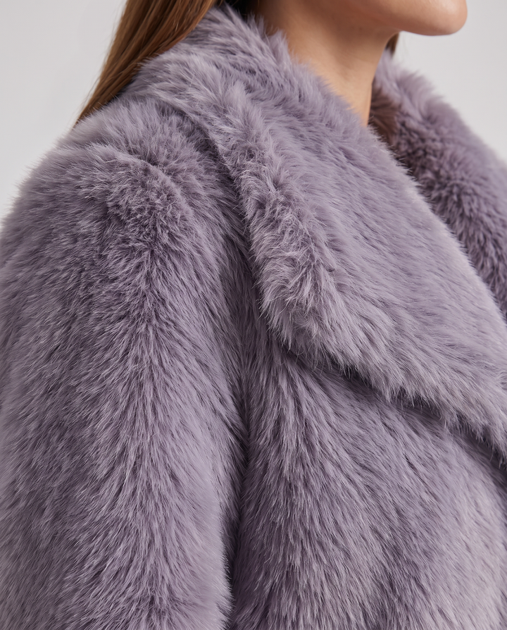 Violet | Cosy Shaggy Faux Fur Coats for Women with Wide Collar