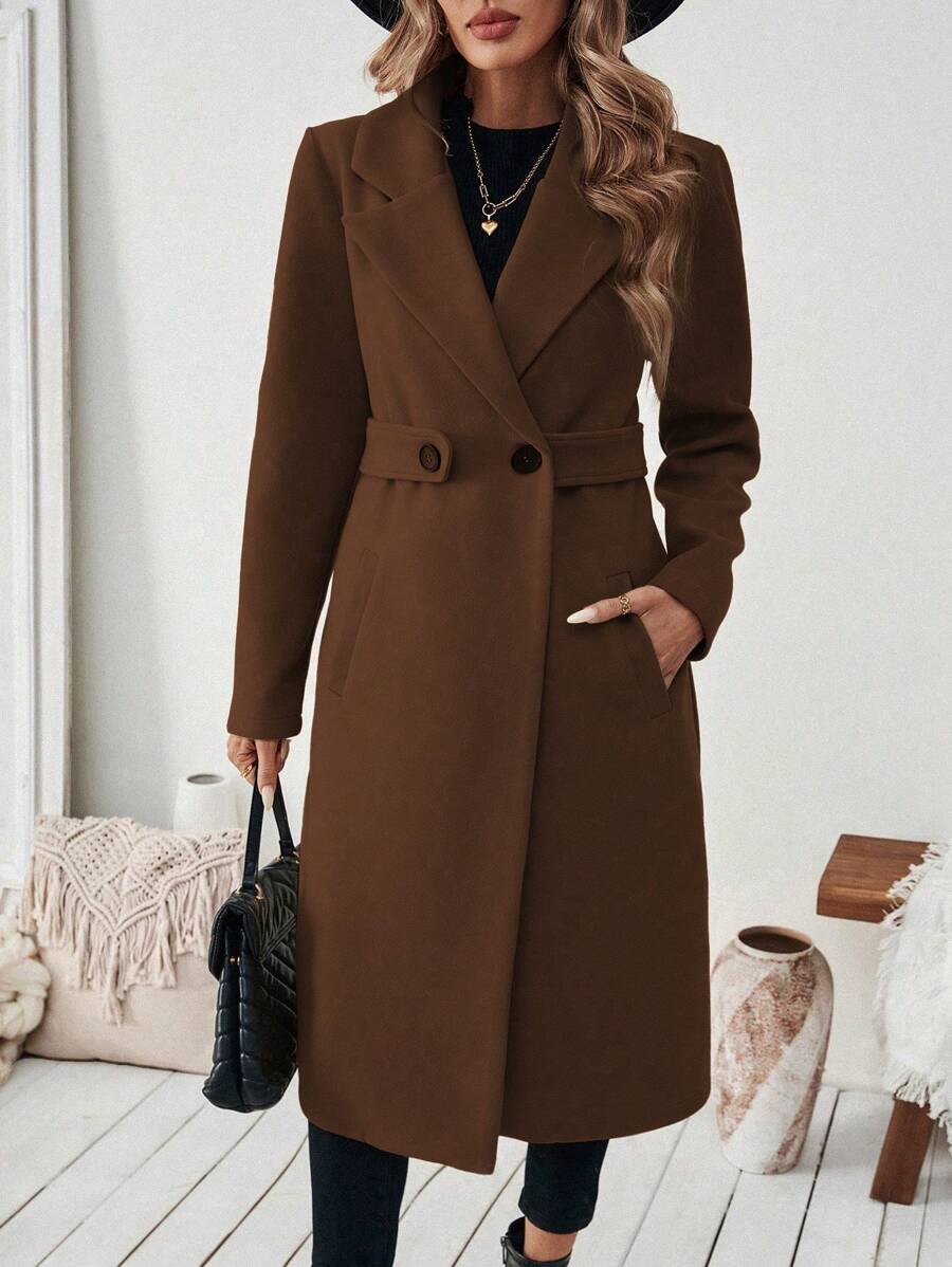 Violet | Polished Tailored Belted Long Coat for Women