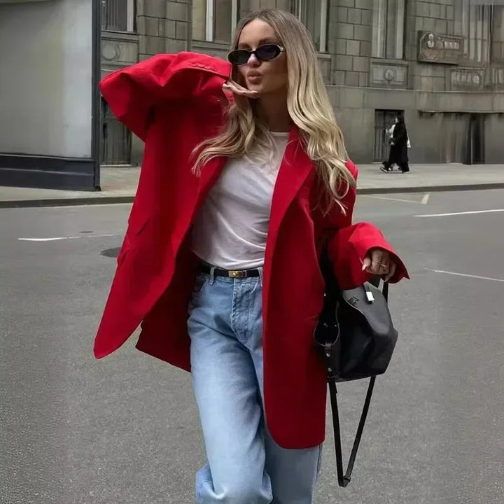 Violet | Relaxed Oversized Single-Breasted Longline Blazer