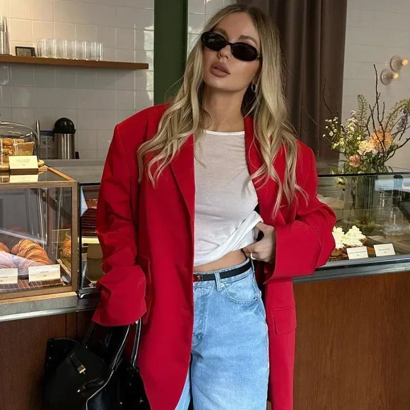 Violet | Relaxed Oversized Single-Breasted Longline Blazer