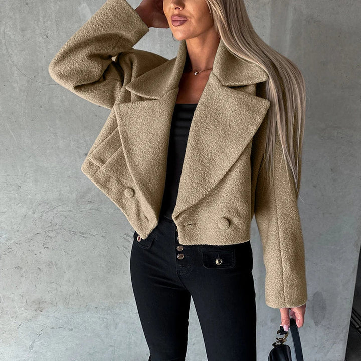 Violet | Stylish Cropped Double-Breasted Winter Coat