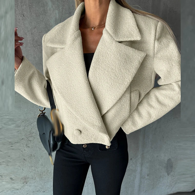 Violet | Stylish Cropped Double-Breasted Winter Coat