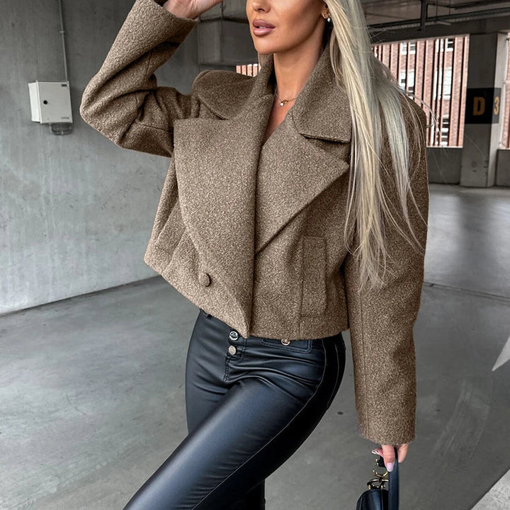 Violet | Stylish Cropped Double-Breasted Winter Coat