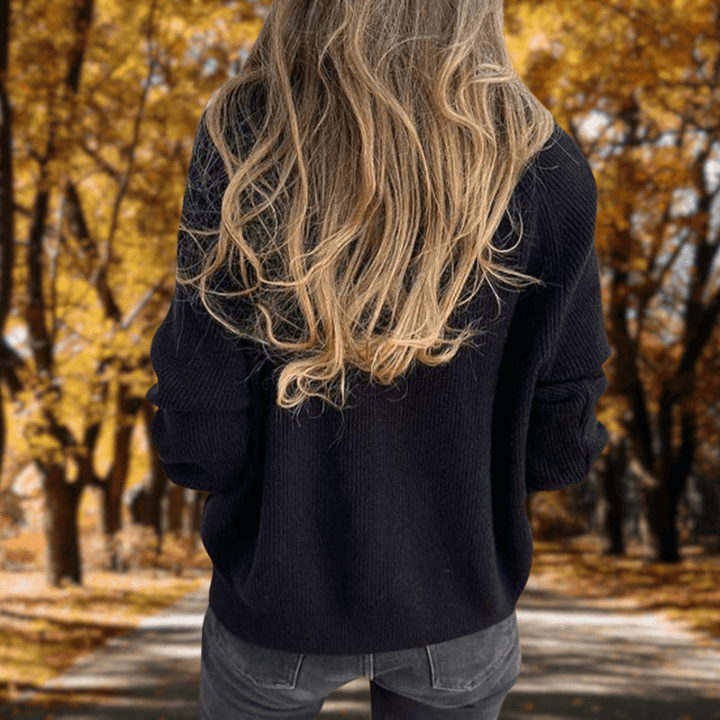 Violet | Stylish Ribbed Half-Zip Knitted Jumper