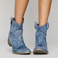 Daisy | Effortless Western Ankle Brown Boots with Block Heel